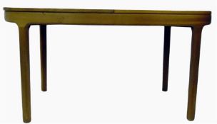 Teak extending dining table and a 1960's style teak framed stool with padded seat (2)