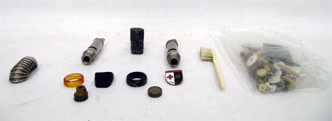 Whistle 'The Metropolitan', another, assorted collectables, dress studs, a buckle, bone