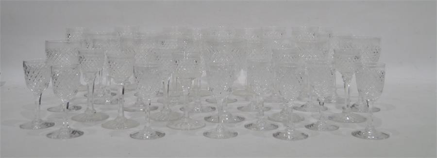 Suite of Stuart glassware comprising wines and liq