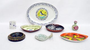 Simonsbath studio pottery fish dish, a Poole potte