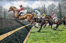 Roy Miller (20th century school) Oil on board  Horse racing scene, signed and dated lower right '93,