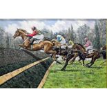 Roy Miller (20th century school) Oil on board  Horse racing scene, signed and dated lower right '93,