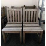 Set of six Lindsey plantation teak chairs with slat backs and seats, on square legs (6)