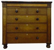 19th century chest of three blind drawers over two short and three long graduated drawers, each with