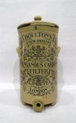 Doulton's New Patent stoneware Manganous Carbon Filter Lambeth, London pot, 54cm high