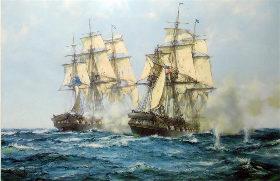 After Montague Dawson Colour print  "The Action be