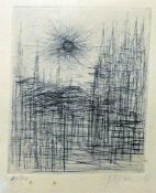 After Carzou (1907-2000) Etching "The Sun", stylis