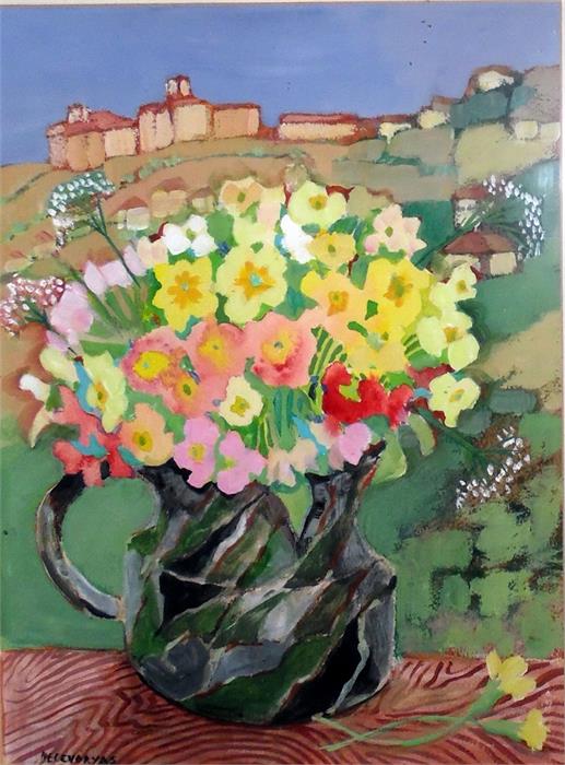 Lilian Delevoyas  Watercolour  Mediterranean spring time, signed and dated verso 1996, 38cm x 29cm