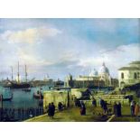 After Canaletto  Colour print on board  Venetian scene, 67cm x 90cm