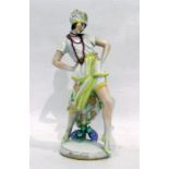 Augarten Vienna porcelain figure of 'Tilly Losch', 20cm high (damaged)