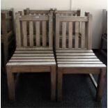 Set of six Lindsey plantation teak chairs with slat backs and seats, on square legs (6)