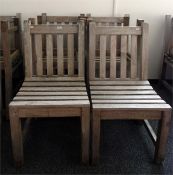 Set of six Lindsey plantation teak chairs with slat backs and seats, on square legs (6)