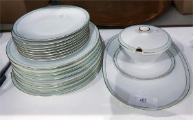 Bavaria part dinner service including dinner plates, side plates, serving dish and a sauce bowl