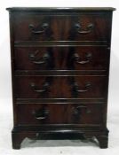 Mahogany filing cabinet with inset leather writing surface top, the dummy drawer fronts enclosing