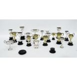 Quantity of predominantly silver plate trophies presented to Peter M Heaton (Lucy Morton's son),