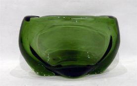 James Hogan for Whitefriars green art glass bowl,