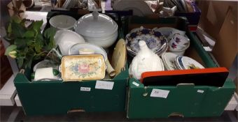 Quantity of assorted ceramics including Royal Worcester, faux roses, large white soup tureen, etc (2