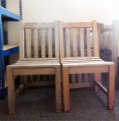 Set of six Lindsey plantation teak chairs with slat backs and seats, on square legs (6)