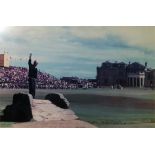 Framed photograph of Palmers Final Farewell 1995, the British Open, St Andrews, colour print for the