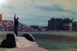 Framed photograph of Palmers Final Farewell 1995, the British Open, St Andrews, colour print for the