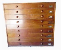 19th century mahogany architect's/folio chest of