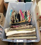 Large quantity of 45rpm records and long playing records including Del Shannon, The Beatles, Peter