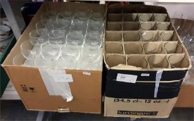 Boxed set of water glasses, 48 hi-ball glasses and 48 Paris goblets (2 boxes)