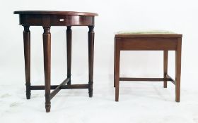20th century mahogany piano stool and an oval maho