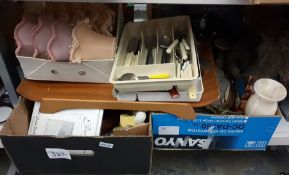 Quantity of assorted collectables, flatware, lamps