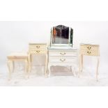 Pair of painted two-drawer bedside tables in the F
