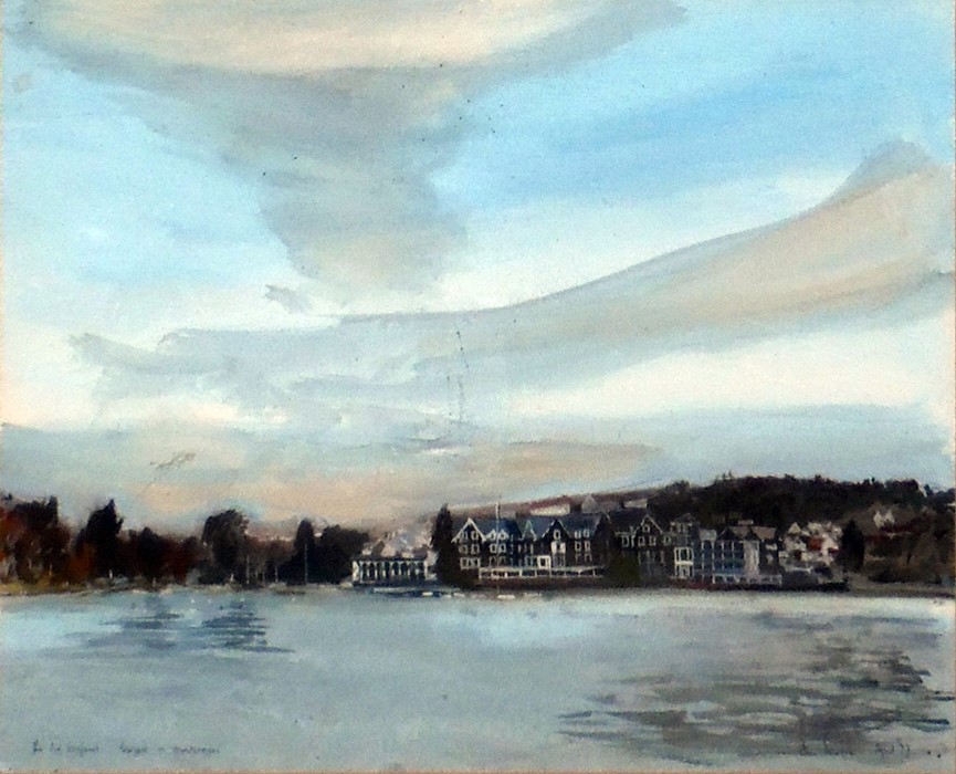 John Seward(?)Watercolour drawing "Bowness on Windermere", signed and dated lower right April 77, 3