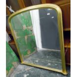 20th Century gilt framed arch top over mantle mirr