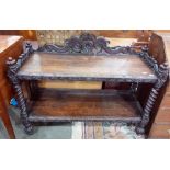 19th century oak two-tier buffet with carved and m