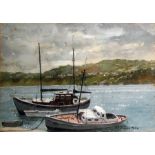 John Mellor (20th century school) Watercolour Boat