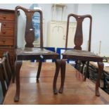 Set of six early 20th century oak dining chairs in