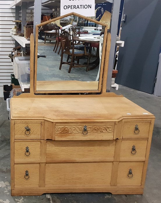 20th century oak wardrobe with moulded pediment ab - Image 2 of 2