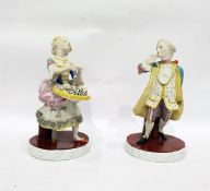 Pair continental tinted bisque models of 18th cent