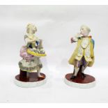 Pair continental tinted bisque models of 18th cent