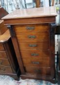 Late Victorian six-drawer Wellington chest, 55cm w