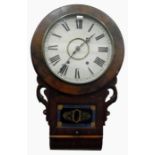 American rosewood drop-dial wall clock with eight-