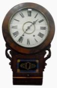 American rosewood drop-dial wall clock with eight-