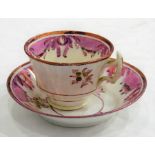 Two 19th century cabinet cups and saucers, a tea b