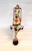 Painted metal push-a-long horse on wheels