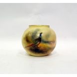 Royal Worcester china vase, bulbous, hand-painted
