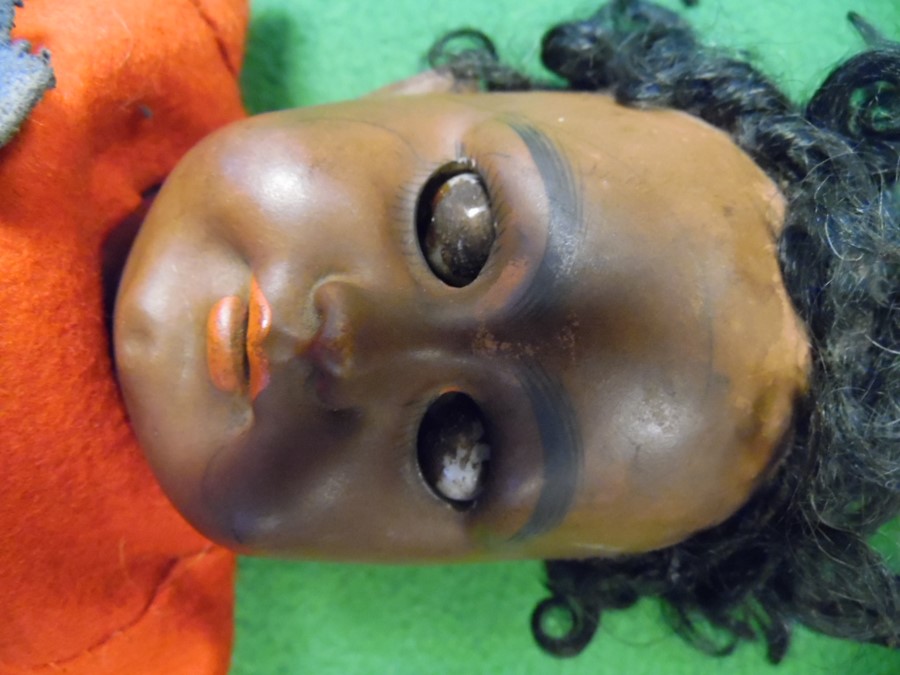 Rare Simon & Halbig bisque headed black doll in re - Image 2 of 6