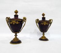 Pair of 19th century Rosso marbled and gilt brass