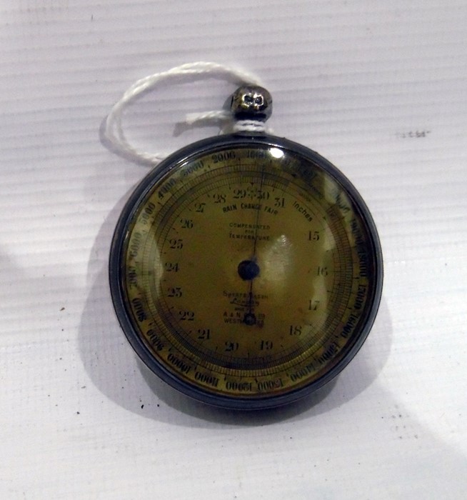 Silver cased pocket barometer with silver dial by Short & Mason, London for A&NCS Limited, Westmins