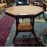 Edwardian mahogany octagonal top centre table, the