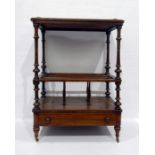 Victorian burr walnut veneered and inlaid Canterbu