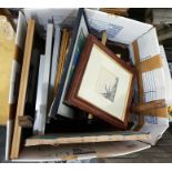 Large quantity of framed prints, assorted ceramics